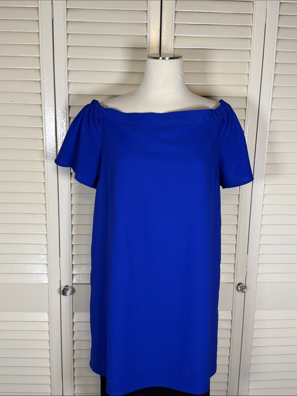 Karlie Cobalt Blue Off Shoulder Tunic Blouse Large